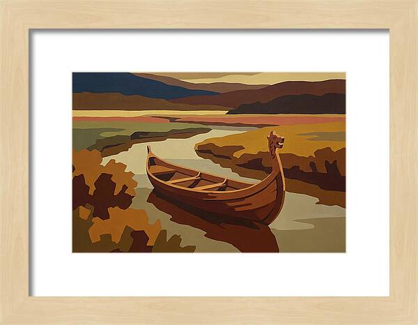 Traditional Longboat On Serene Waters