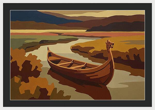 Traditional Longboat On Serene Waters