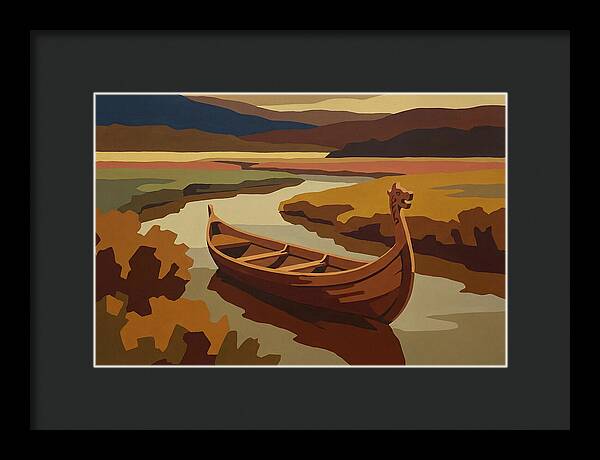 Traditional Longboat On Serene Waters