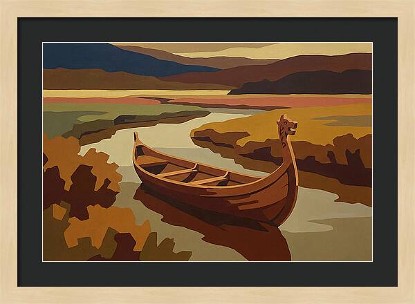 Traditional Longboat On Serene Waters