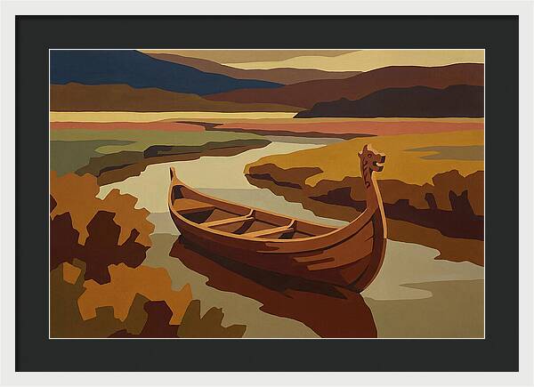 Traditional Longboat On Serene Waters