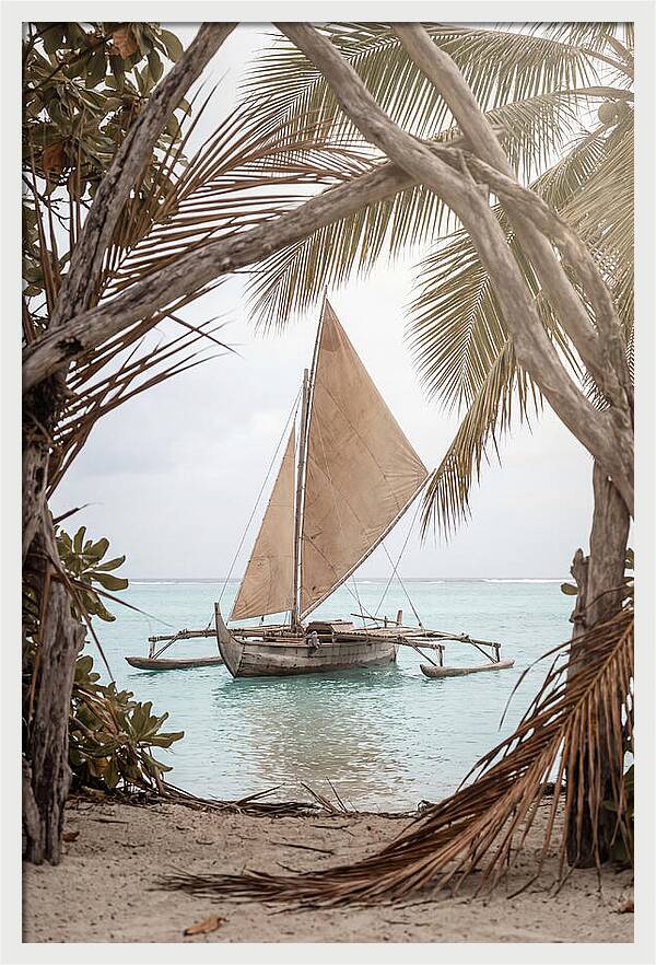 Traditional Outrigger Proa Sailing
