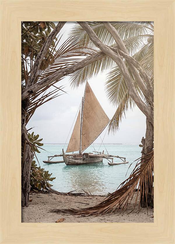 Traditional Outrigger Proa Sailing