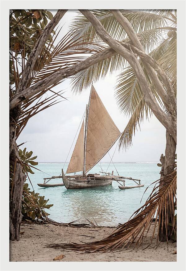 Traditional Outrigger Proa Sailing