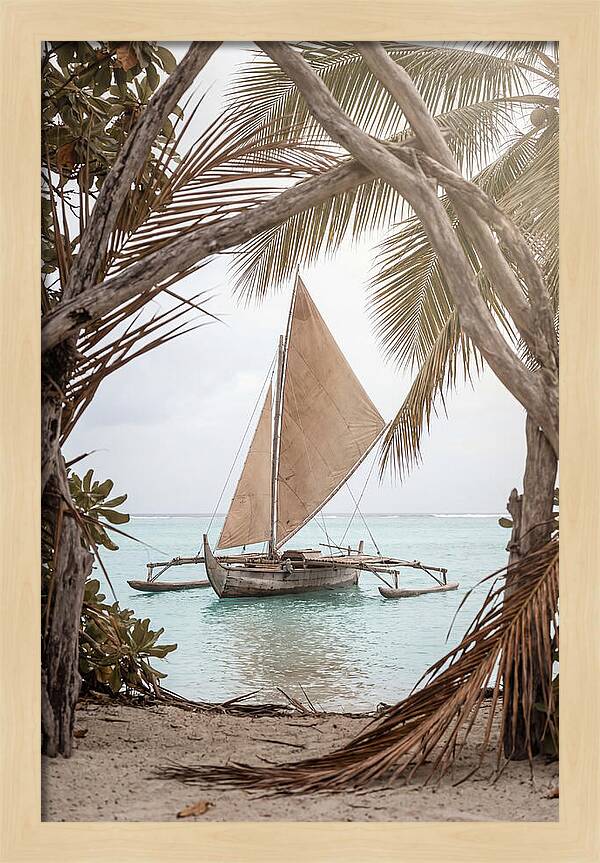 Traditional Outrigger Proa Sailing