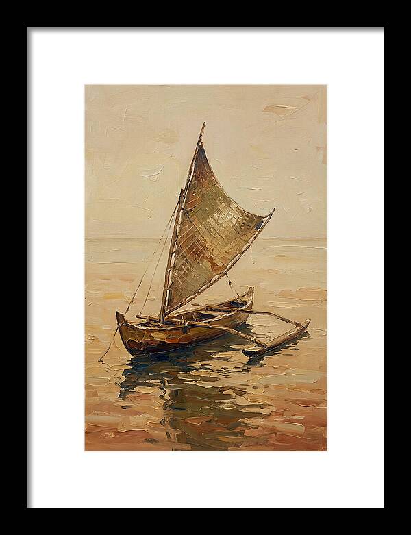 Traditional Sailing Canoe At Dusk