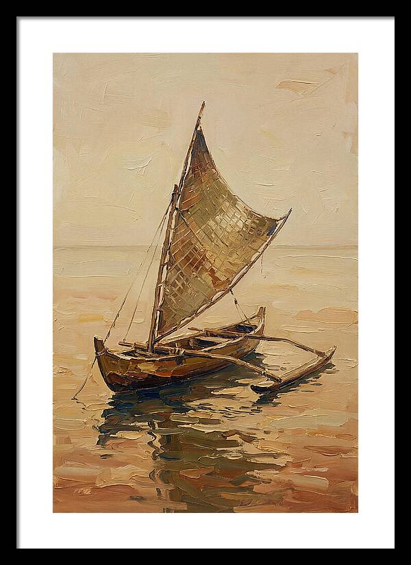 Traditional Sailing Canoe At Dusk
