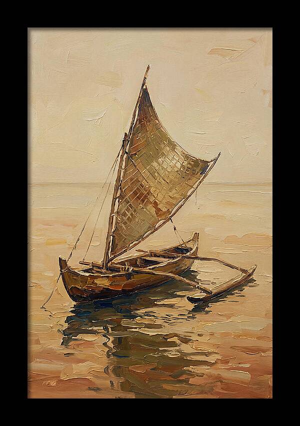 Traditional Sailing Canoe At Dusk