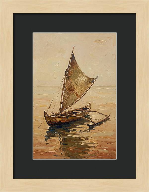 Traditional Sailing Canoe At Dusk