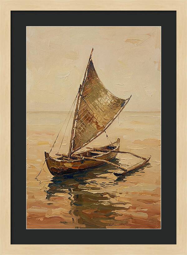 Traditional Sailing Canoe At Dusk