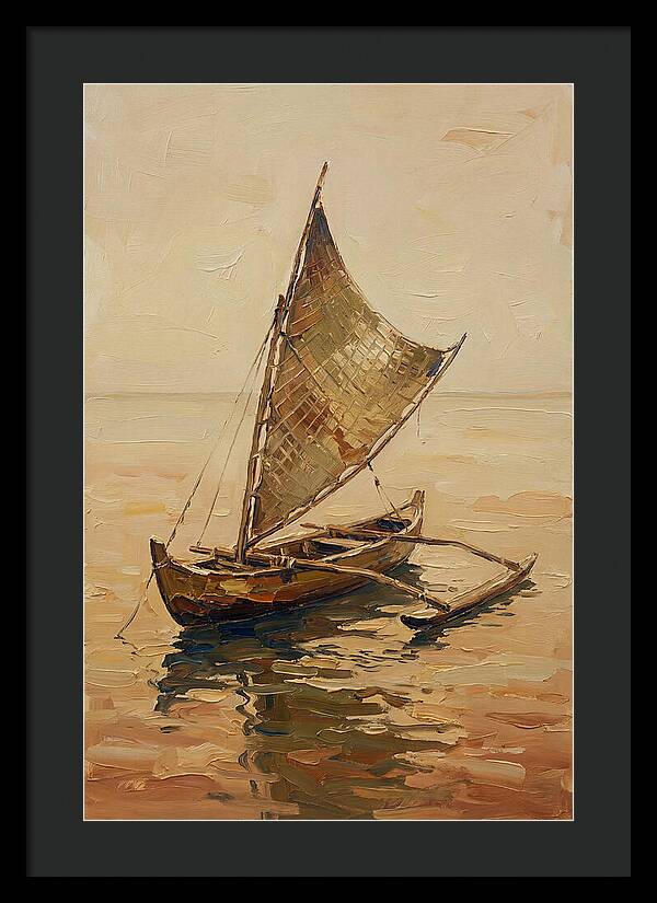 Traditional Sailing Canoe At Dusk