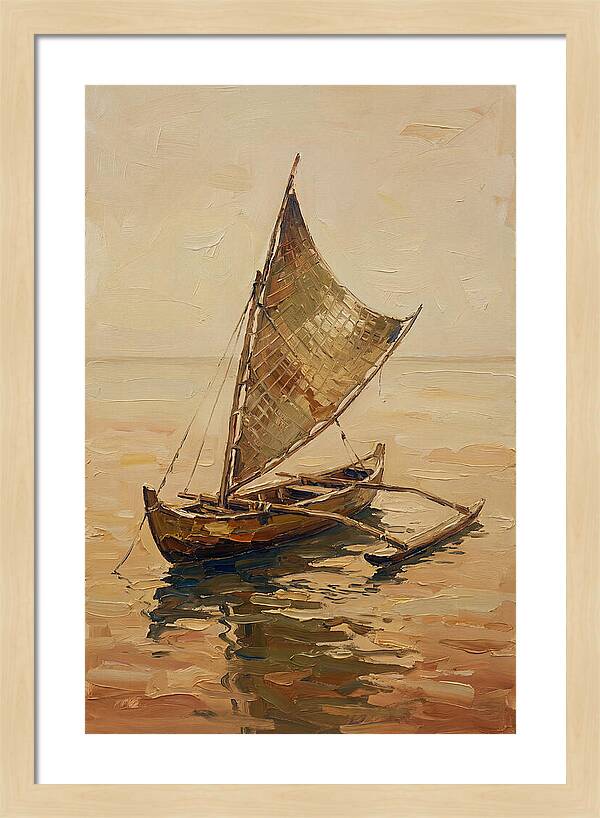 Traditional Sailing Canoe At Dusk