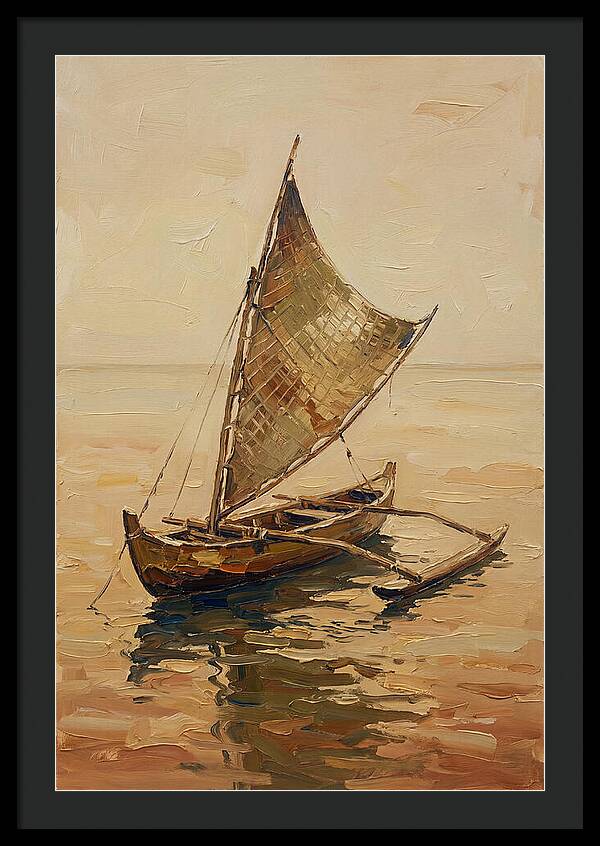 Traditional Sailing Canoe At Dusk