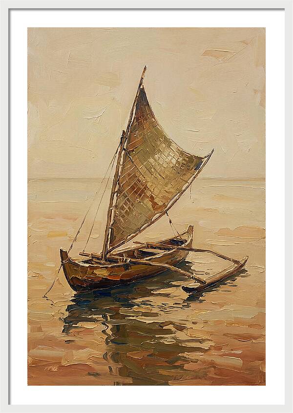 Traditional Sailing Canoe At Dusk