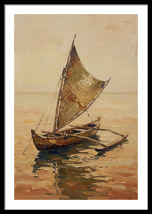 Traditional Sailing Canoe At Dusk