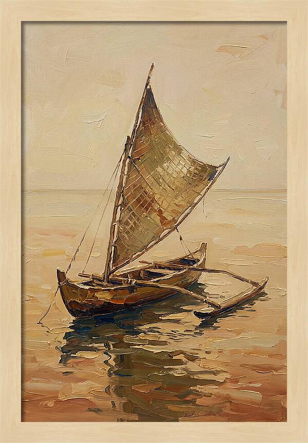 Traditional Sailing Canoe At Dusk