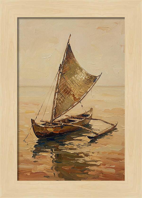 Traditional Sailing Canoe At Dusk