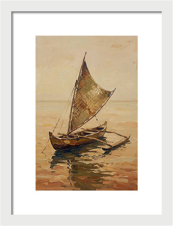 Traditional Sailing Canoe At Dusk