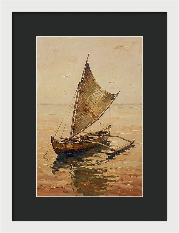 Traditional Sailing Canoe At Dusk