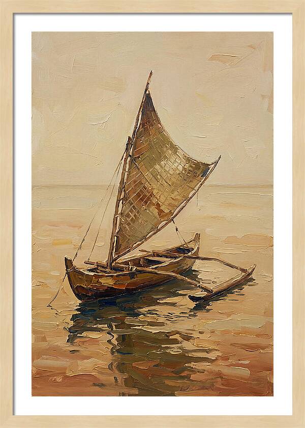Traditional Sailing Canoe At Dusk