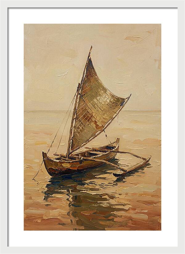 Traditional Sailing Canoe At Dusk
