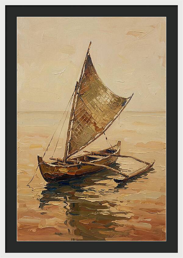 Traditional Sailing Canoe At Dusk