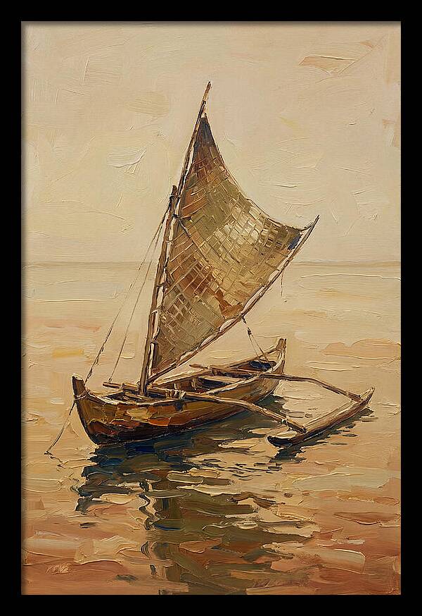 Traditional Sailing Canoe At Dusk
