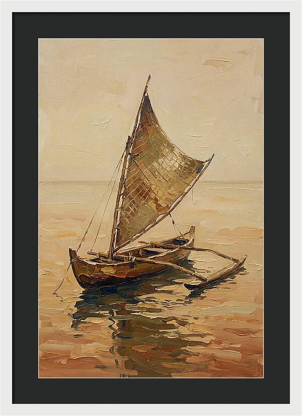 Traditional Sailing Canoe At Dusk