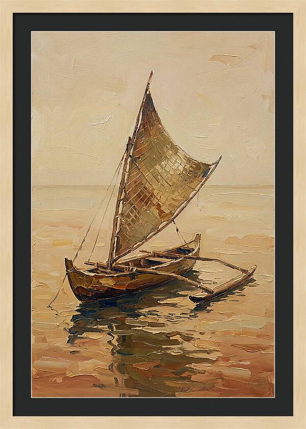 Traditional Sailing Canoe At Dusk