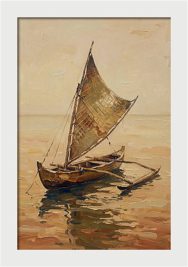 Traditional Sailing Canoe At Dusk