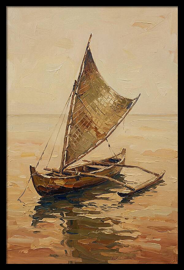 Traditional Sailing Canoe At Dusk