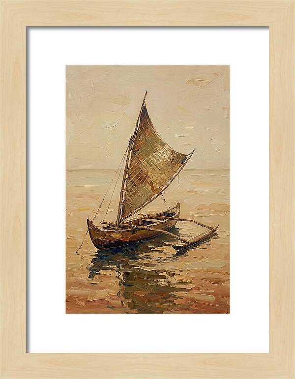 Traditional Sailing Canoe At Dusk