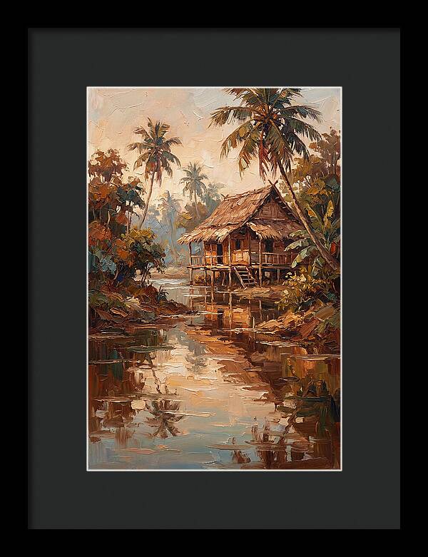 Traditional Stilt House Over Calm Tropic Waters