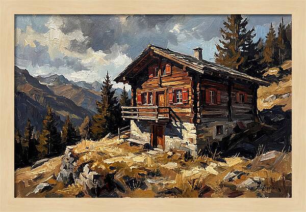 Traditional Wooden Chalet In Nature