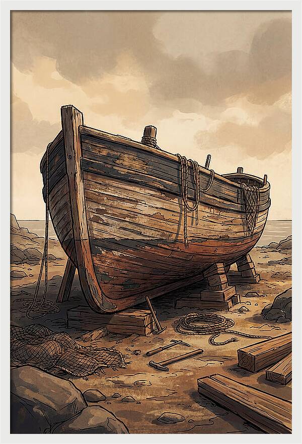 Traditional Wooden Fishing Smack