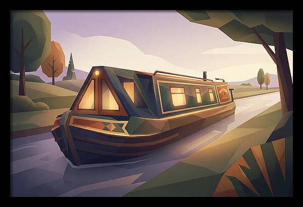 Traditional Wooden Horsedrawn Canal Boat