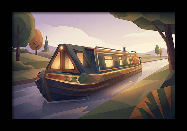 Traditional Wooden Horsedrawn Canal Boat