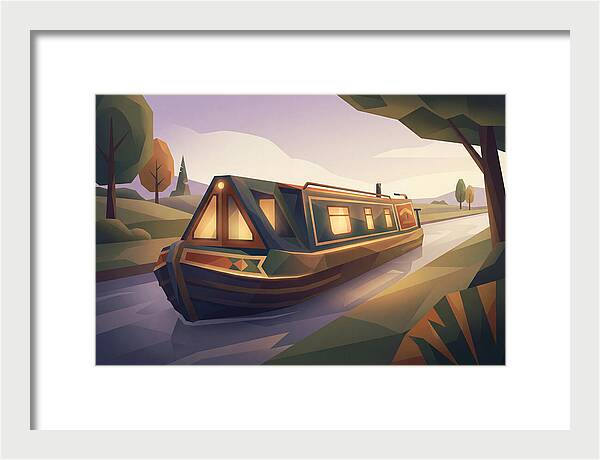 Traditional Wooden Horsedrawn Canal Boat
