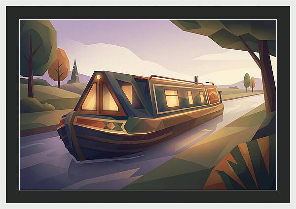 Traditional Wooden Horsedrawn Canal Boat