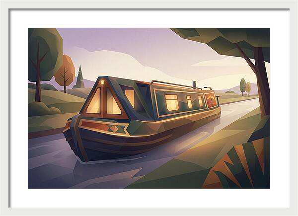 Traditional Wooden Horsedrawn Canal Boat