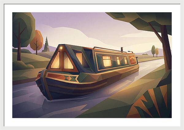 Traditional Wooden Horsedrawn Canal Boat