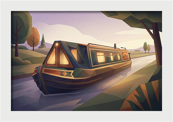 Traditional Wooden Horsedrawn Canal Boat