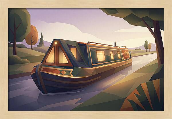 Traditional Wooden Horsedrawn Canal Boat