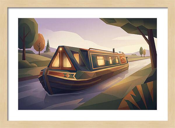 Traditional Wooden Horsedrawn Canal Boat