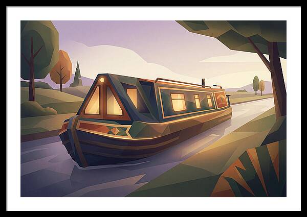 Traditional Wooden Horsedrawn Canal Boat