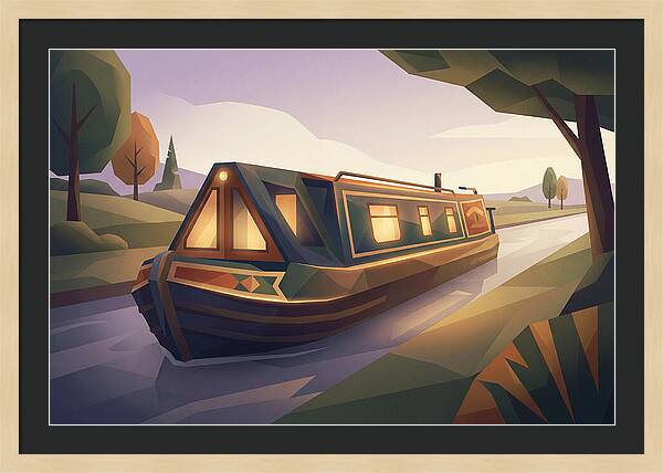 Traditional Wooden Horsedrawn Canal Boat