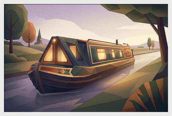 Traditional Wooden Horsedrawn Canal Boat