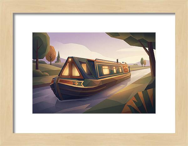 Traditional Wooden Horsedrawn Canal Boat