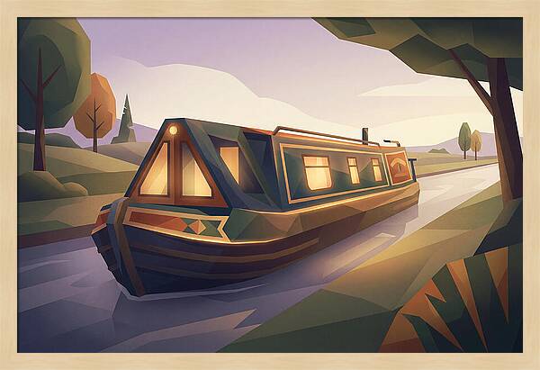 Traditional Wooden Horsedrawn Canal Boat
