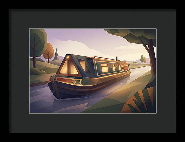 Traditional Wooden Horsedrawn Canal Boat